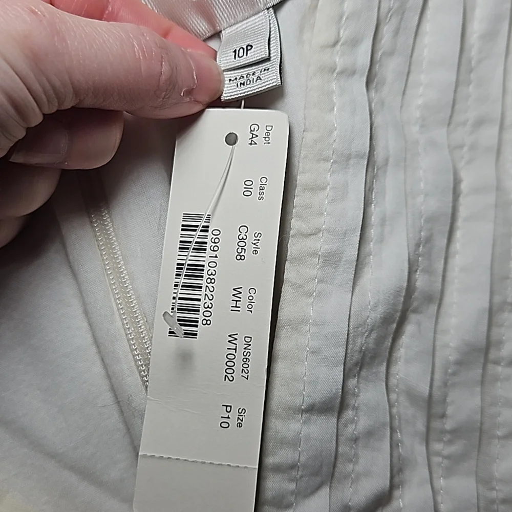 J.Crew White Ribbon Detail Sleeveless Dress – NWT, Lined, Size 10P